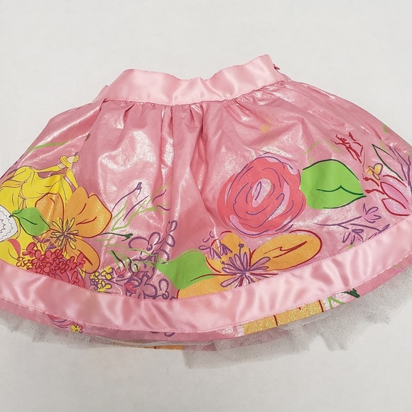 Disney Princess Belle Tulle Ruffle Skirt 4 - Picture 1 of 6